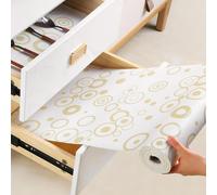 Tapis de tiroir, 50,8 x 610 cm, motif cercle jaune, découpable, étanche, antidérapant, en PVC
