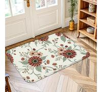 Tapis de tournesol, motif floral vintage et feuille de fleur, vert automne, antidérapant, esthétique, tapis rectangulaire, tapis d'entrée, salle de bain, buanderie, 60 x 0,9 m