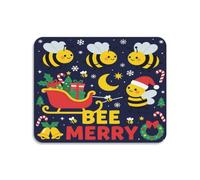 Tapis de vaisselle en pierre à séchage rapide résistant à la chaleur 50 x | Dessus en tissu polyester, prise en main stable, impression couleur vive à côté de l'évier de cuisine, Bee Merry Christmas