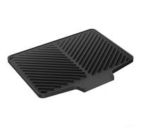 Tapis de vidange en silicone flexible pour comptoir de cuisine avec texture antidérapante et trou de suspension pour le séchage post-utilisation (noir)