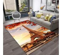 Tapis De Zone, Impression 3D Tapis Vue De La Tour Eiffel À Paris Chambre d'enfant Ou Tapis De Yoga De Grande Surface dans Le Salon 160 X 230 Cm - Nettoyage Facile ，avec Support en Caout-3304604808053