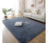 Tapis de zone moderne et doux pour le salon, la chambre, le dortoir, tapis en polyester moelleux, tapis de couloir, décoration de pièce, tapis shaggy moelleux, tapis de sol confortable gris clair 140*