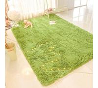 Tapis de zone moelleux et moderne, grand et shaggy. Convient pour la chambre, le salon, le dortoir, la décoration de la maison. Poil moelleux, vert herbe. Confortable et polyvalent, tapis décoratif id