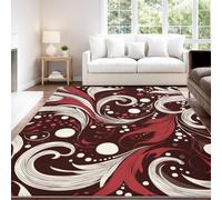 Tapis De Zone, Vintage Élégant Floral Paisley Persan Rouge Foncé Décoratif Motif Imprimé Tapis Antidérapant, Facile À Nettoyer Tapis Carré Ménage Tapis De Sol De Canapé Antidérapant 40 x 60 cm