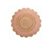 Tapis Déco Enfant Rond ""rosaly"" 90cm Beige