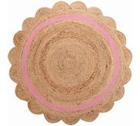 Tapis Déco Enfant Rond ""rosaly"" 90cm Beige