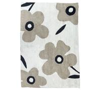 Tapis déco floral en coton tufté 170x120cm