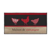 Tapis Déco Rectangle Campagne 50x120cm Rouge