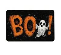 Tapis décoratif d'intérieur et d'extérieur sur le thème d'Halloween pour fête saisonnière à la maison (noir, 60 x 40 cm)
