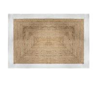 Atmosphera – Tapis en jute Kahi bord blanc 120 x 170 cm