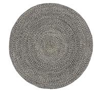 Tapis décoratif Rond en Coton Bicolore Noir et Beige Lin D 120 cm - Atmosphera