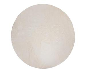 Tapis décoratif Rond Fourrure Blanc Extra Doux D 118 cm - Atmosphera