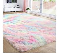 Tapis decoration chambre licorne 120x160cm , pastel a poils longs , jeu doux bebe peluche