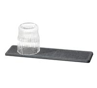 Tapis d'égouttage Mod. Damon Diatomite séchage rapide absorbant eau cuisine avec pieds silicone protection plan de travail 30x0,9x8 cm gris