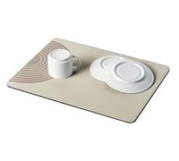 Tapis d'égouttage Mod. Dima absorbant l'eau enroulable pour cuisine et éviers en caoutchouc plastique terre diatomée 40x0,4x30 cm Beige Noir