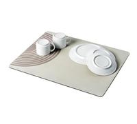 Tapis d'égouttage Mod. Dima Absorbant Séchage rapide Accessoires de cuisine enroulable Terre de diatomée 50x40 cm beige Caoutchouc Polyester