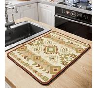 Tapis d'égouttage, vaisselle, séchage rapide, absorbant, tapis d'égouttage, cafetière, tapis d'égouttage, évier, tapis de séchage pour cuisine, style amérindien, 40 x 50 cm