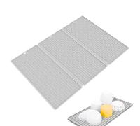 Tapis d'égouttement antidérapant en silicone - Tapis d'égouttement pliable triple pour la vaisselle - Pour tiroir, salle de bain, réfrigérateur, bar, verrerie, casseroles, poêles, bouteilles, tasses