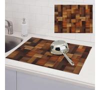 Tapis d'égouttoir à vaisselle en bois pour cuisine, 45,7 x 61 cm, super absorbant, tapis de séchage pour comptoir de cuisine, tapis de café antidérapant, facile à nettoyer, tapis de séchage de cuisine