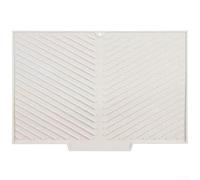 Tapis d'égouttoir en silicone pour évier de cuisine avec design de drainage incliné, base antidérapante et résistance aux hautes températures pour séchage quotidien de la vaisselle (beige)