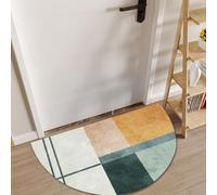 Tapis Demi-Cercle Antidérapant Au Design Contemporain pour Canapé, Salon, Chambre à Coucher, Chambre d'enfant, Décoration D'intérieur, Mo, Yellow Green, Half Circle 100 x 200 cm