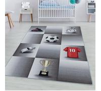 SIMPEX Tapis pour Enfants - Conception de Football, Gris, 160 x 230 cm - Chambre d'Enfant