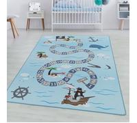 Tapis d'Enfant Chambre - Titan - Pirates - Bleu - 160 x 230 cm - 100% Polypropylène - SIMPEX
