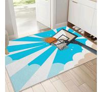 Tapis D'entrée Antidérapant Intérieur 50 x 80 cm Panier De Basket-Ball Marqué Dans L'Anneau - Tapis Antidérapant D'entrée Intérieur, Dessin Animé Américain Rétro Paillassons Pour Entrée, Vestibule