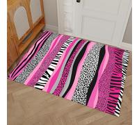 Tapis D'entrée Antidérapant Intérieur 50 x 80 cm Zèbre Imprimé Léopard Rayures - Lavable Tapis Antidérapant D'entrée Intérieur, Style Américain Abstrait Paillassons Pour Entrée, Vestibule, Chambre