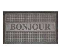 Douceur d'Intérieur Tapis d'entrée Bonjour Polypropylène/Cao Gris 75 x 45 cm
