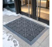 Tapis Dentrée Commercial 3 en 1 À Poils Multiples Et Emboîtables, Grattoir À Neige Et Boue Ultra-résistant, Tapis De Sol Extérieur Antidérapant Et Résistant Aux Intempéries pour Hôtels, Magasins