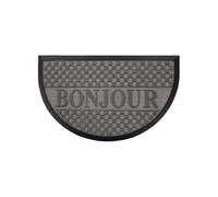Tapis d'Entrée Demi-Lune "Bonjour" 45x75 cm Gris