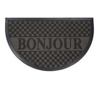 Tapis d'Entrée Demi-Lune "Bonjour" 45x75 cm Noir Noir G