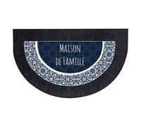 Tapis d'Entrée Demi-Lune Eltea 45x75cm Noir & Bleu