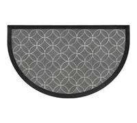 Paris Prix Tapis d'entrée Demi-lune Emilio 45 x 75 cm Gris Relief caoutchouc