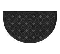 douceur d'intérieur, Tapis Demi-Lune (45 x 75 cm) Emilio Noir, Relief Caoutchouc