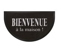 Tapis d'Entrée Demi-Lune ""Maison"" 45x75cm Noir & Gris