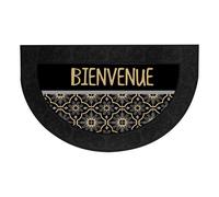 Tapis d'Entrée Demi-Lune Tomina 45x75cm Noir & Or