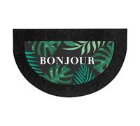 Tapis d'Entrée Demi-Lune Vesta 45x75cm Noir & Vert