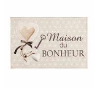 Tapis d'Entrée Imprimé Happiness 40x60cm Beige