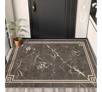 Tapis D'entrée Marbre Marron Tapis Salon Couloir Antidérapant Paillasson Extérieur Polyester Paillasson Exterieur Interieur Rug Salon Chambre Lavable 50x80cm