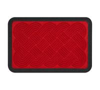 Tapis d'entrée Relaxdays en polypropylène noué, antidérapant, résistant aux intempéries, intérieur/extérieur, Rouge