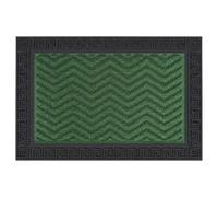 Tapis d'entrée Relaxdays en polypropylène, Zigzag, résistant aux intempéries, antidérapant, intérieur/extérieur, Vert