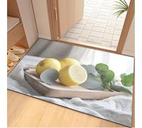Tapis D'entrée Tapis Couloir Entree Interieur Paillasson Exterieur Rug | Doux Durable Polyester Lavable en Machine Entrée Absorbant Anti-Mud Anti-fouling Antidérapant,Fruit Gris Vert 90x150cm