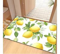 Tapis D'entrée Tapis Couloir Entree Interieur Paillasson Exterieur Rug | Doux Durable Polyester Lavable en Machine Entrée Absorbant Anti-Mud Anti-fouling Antidérapant,Crème Blanc Vert 90x150cm