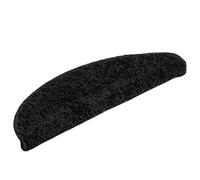 Tapis d'Escalier 10 Pièces 56x17x3 cm Noir Demi-Rond en PP Tufté | Lavable, pliable, adhésif double face, insonorisant, isolant, design demi-rond, emballage en rouleau