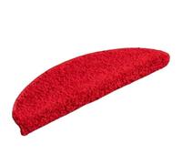 Tapis d'Escalier 10 Pièces Rouge 56x17x3 cm Demi-Rond PP Tufté | Lavable, pliable, adhésif double face, insonorisant, isolant, rayures, pose facile, intérieur moderne