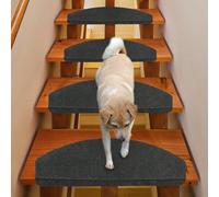 Tapis d'escalier 15 marches tapis d'escalier rectangulaire marches en bois tapis d'escalier antidérapant tapis d'escalier pour enfants et chiens (65x25cm)
