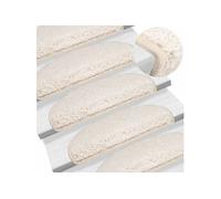 Tapis d'escalier 15 pièces 65 x 21 x 4 cm Blanc Demi-rond Grand 133906