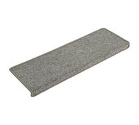 Tapis d'escalier 15 pièces 65 x 21 x 4 cm Gris clair Bord rectangulaire